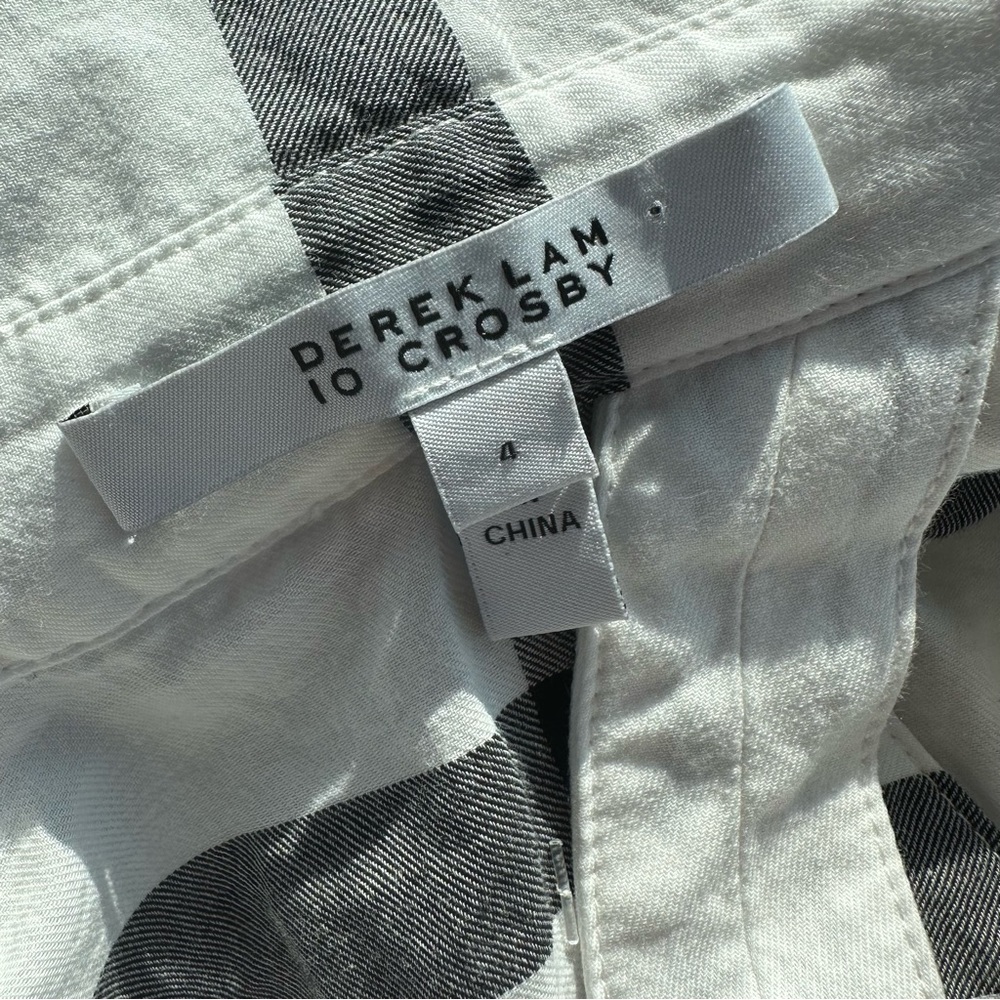Derek Lam 10 Crosby plaid peplum button down blouse 4 - Picture 5 of 6